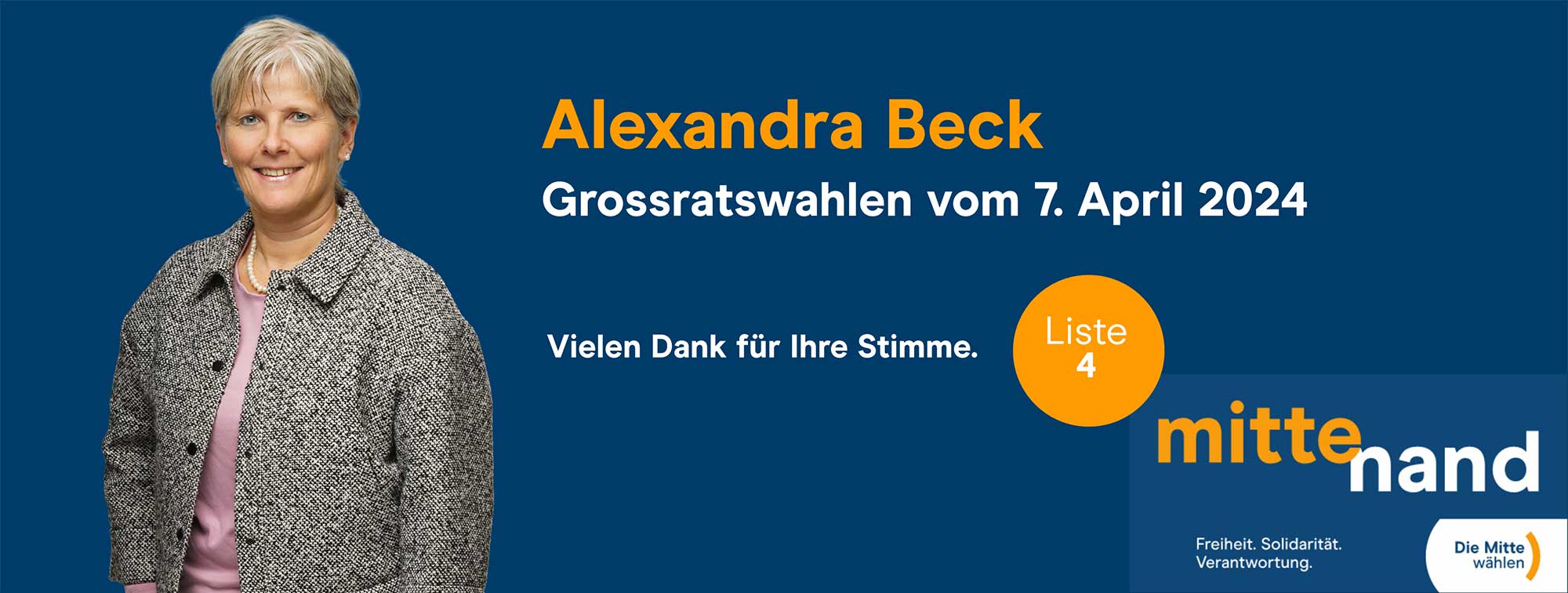 Wahlplakat von Alexandra Beck, Mitte